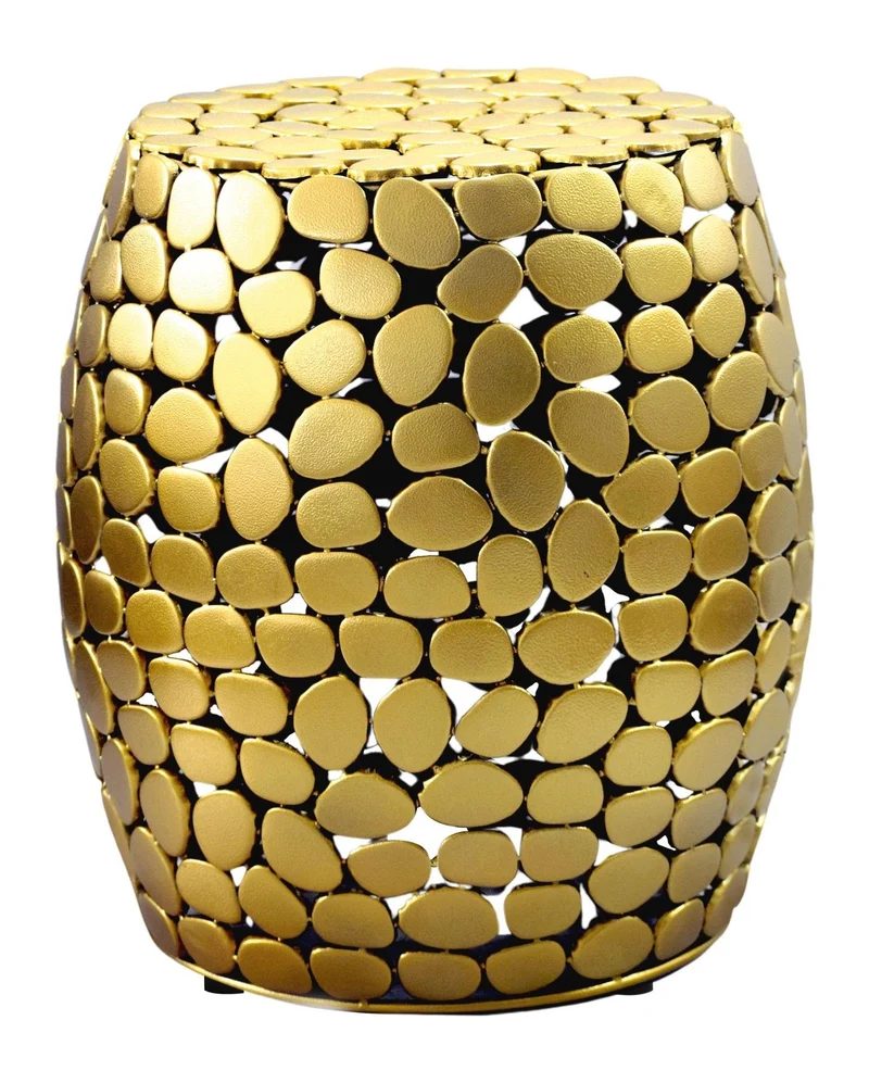 Beistelltisch rund 40 cm aus Aluminium in Gold, Handmade Design
