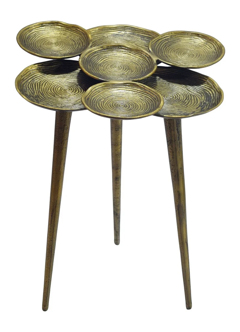 Beistelltisch Aluminium Gold, rund 46 cm - Design-Sofatisch Wohnling