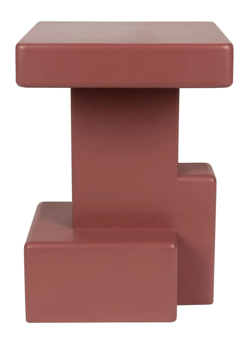 Beistelltisch Blast mit brutalistischem Blockdesign aus MDF in Rot