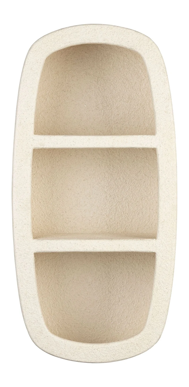 Wandregal Veda mit 2 Böden aus recyceltem Marmor, Beige, Dutchbone