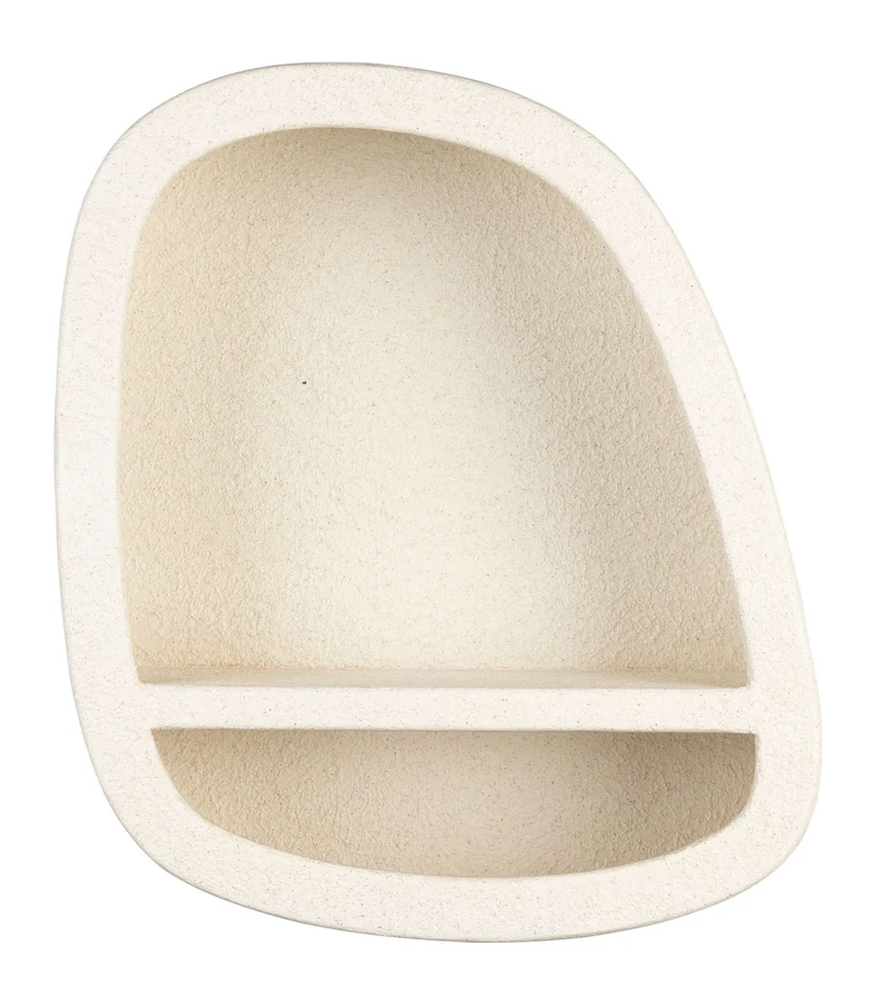 Wandregal Veda aus recyceltem Marmor, Beige – Wohnzimmer-Deko