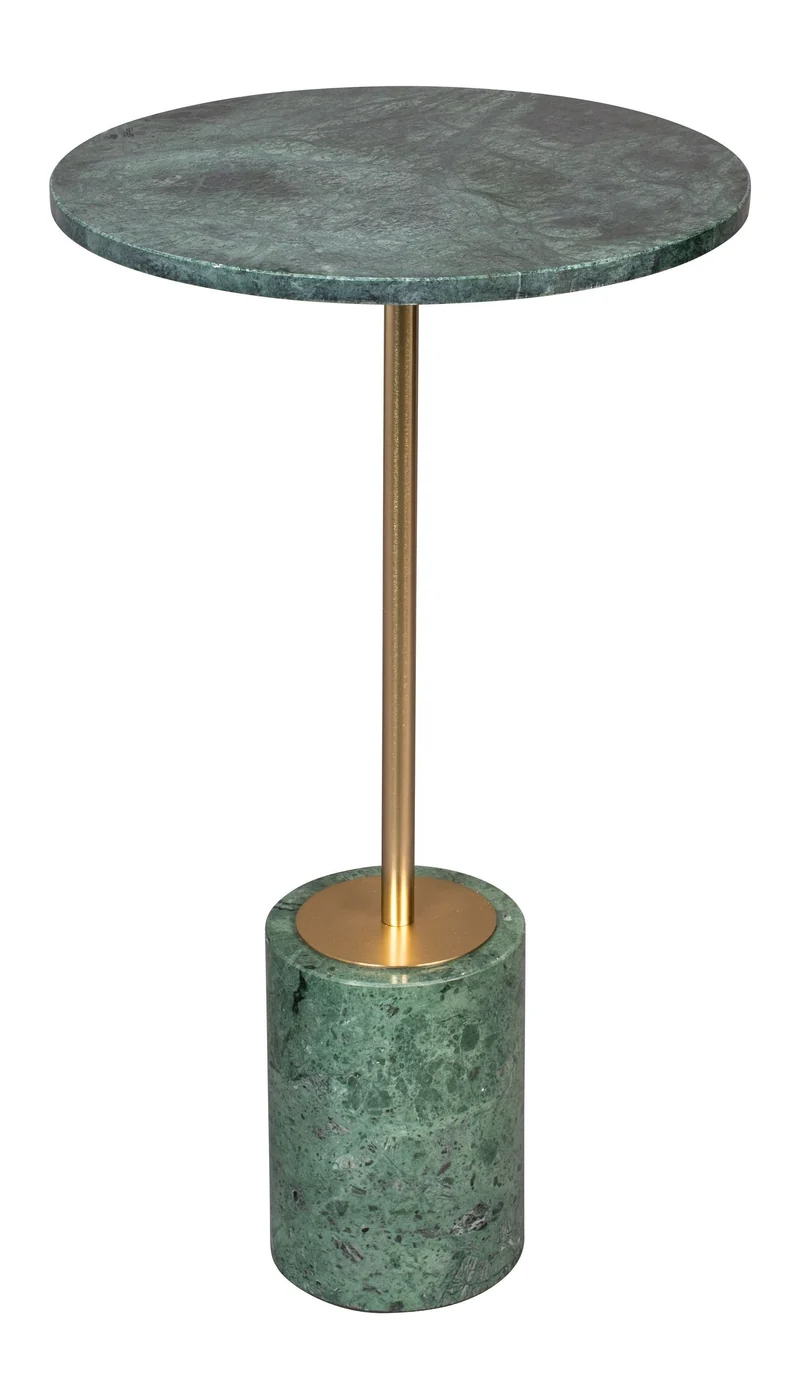 Beistelltisch Gunnar Dutchbone aus grünem Marmor mit goldenem Gestell