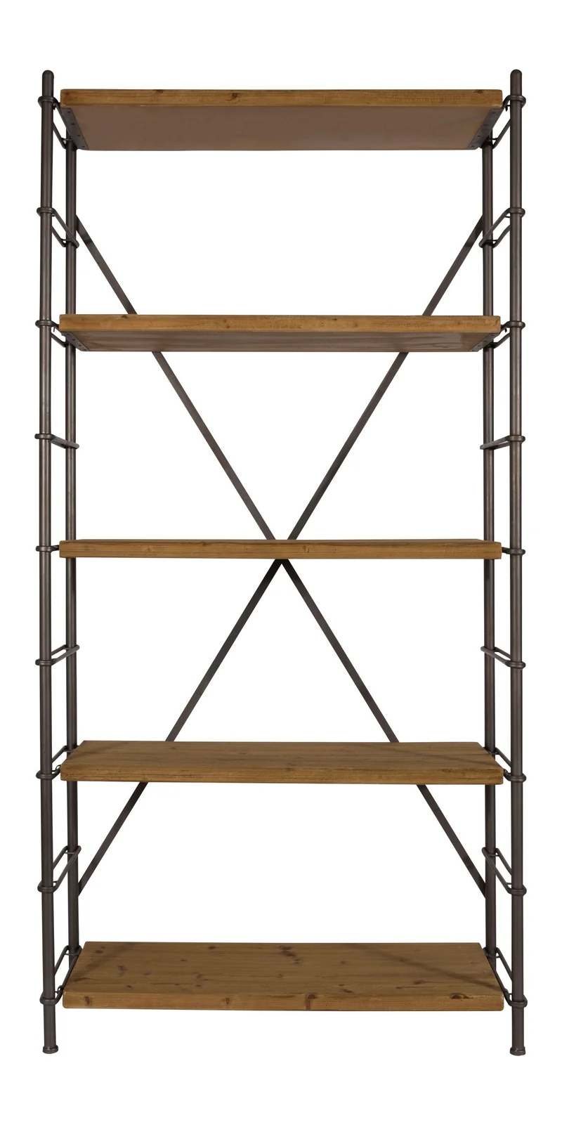 Regal Shelf Iron von Dutchbone aus Fichtenholz mit Eisengestell, Braun