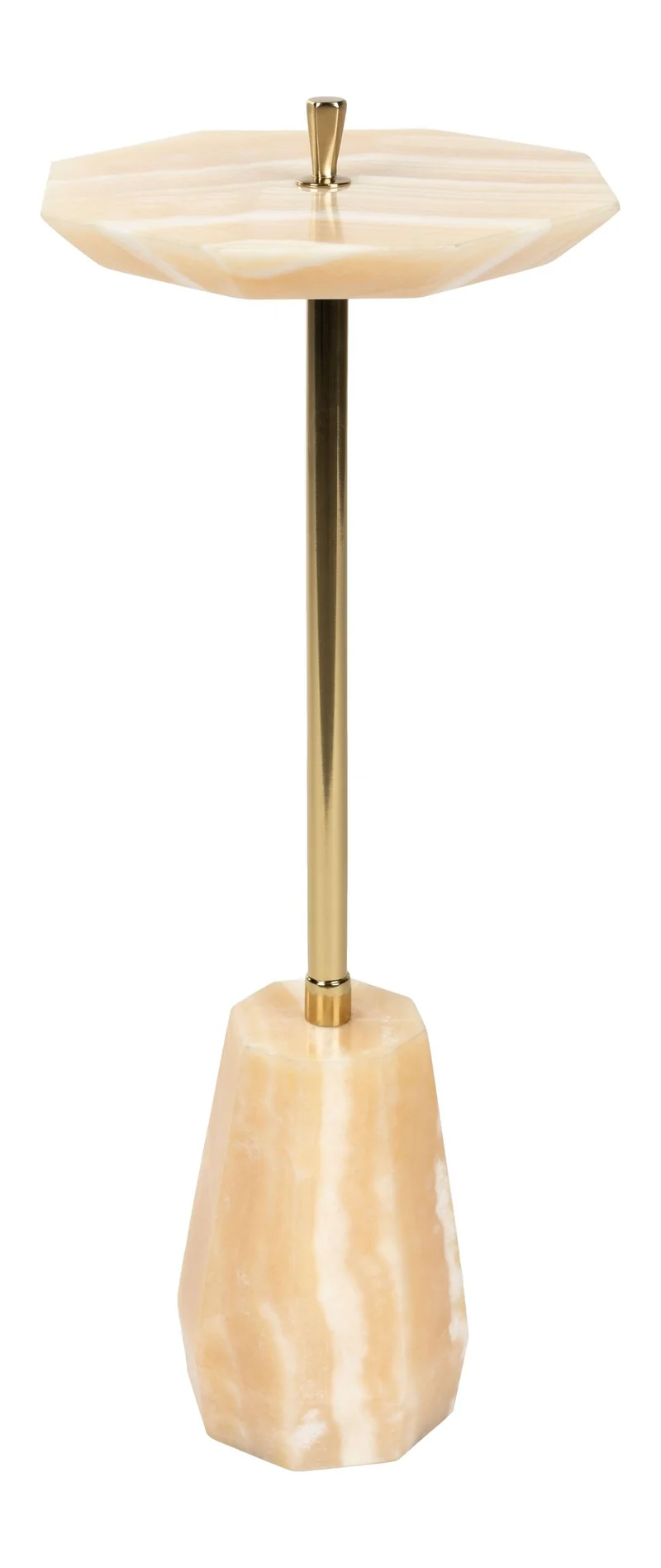 Beistelltisch Onno aus Marmor mit goldenem Metallgestell, Vintage-Look