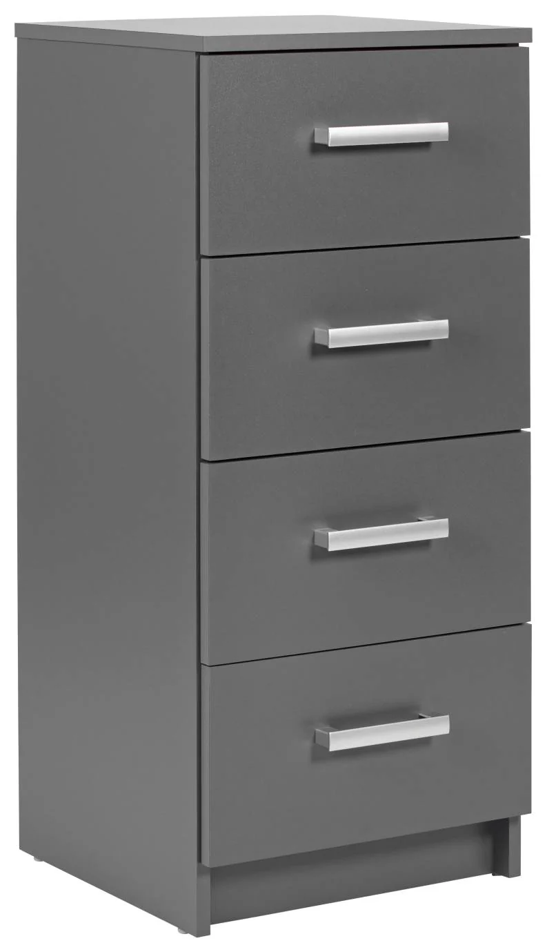 Schubladenkommode Kommode ELENZIO 4 Graphit Grau mit 4 Schubladen