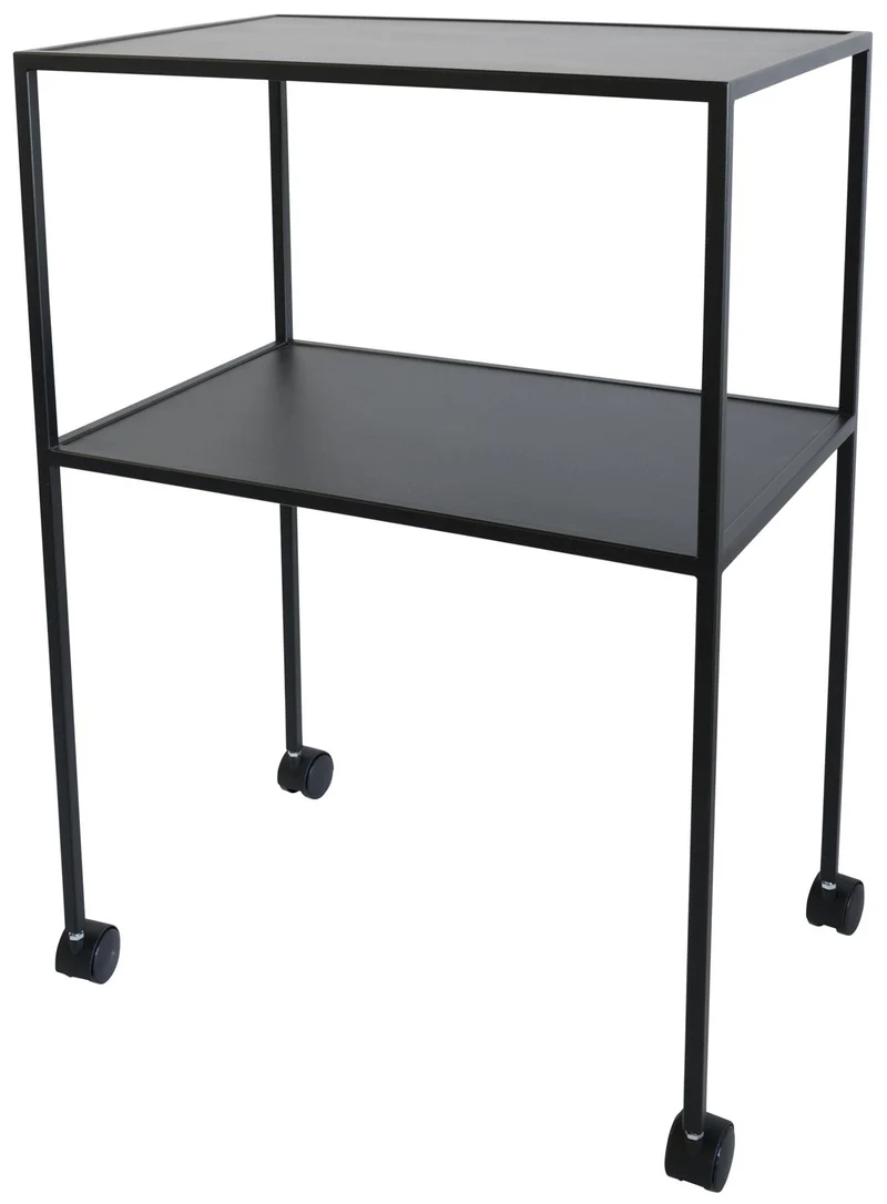 Spinder Trolly: Minimalistischer Stahl-Serviertisch, Schwarz, Mobil