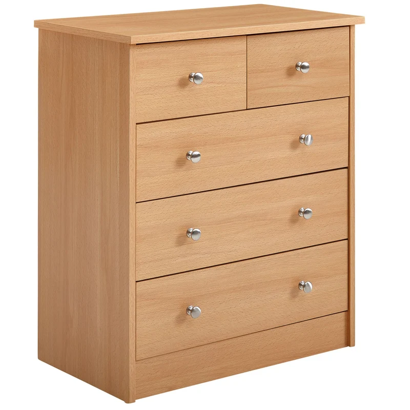 Kommode 5 Schubladen Buche 60x70x35cm Modernes Sideboard Flur