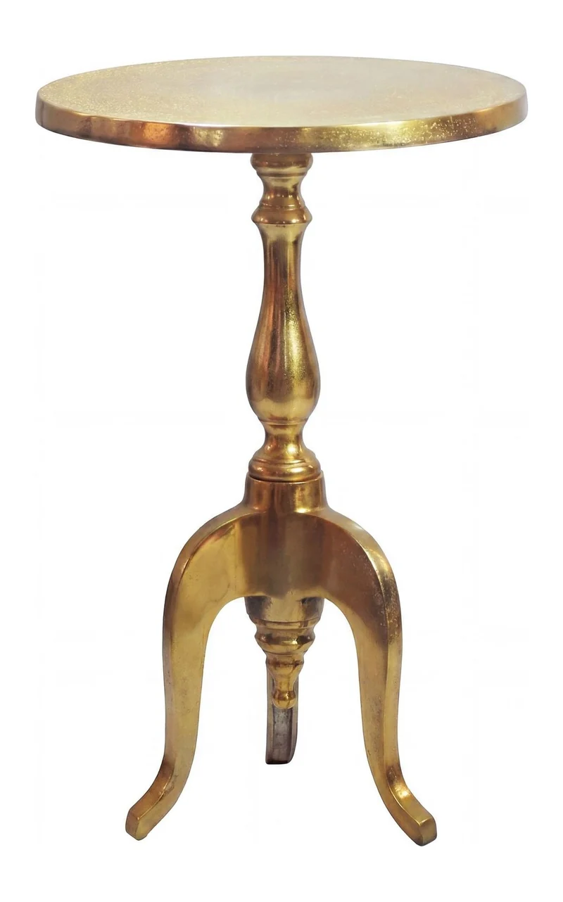 Beistelltisch Aluminium Gold, rund, 35 cm, Loungetisch von Wohnling