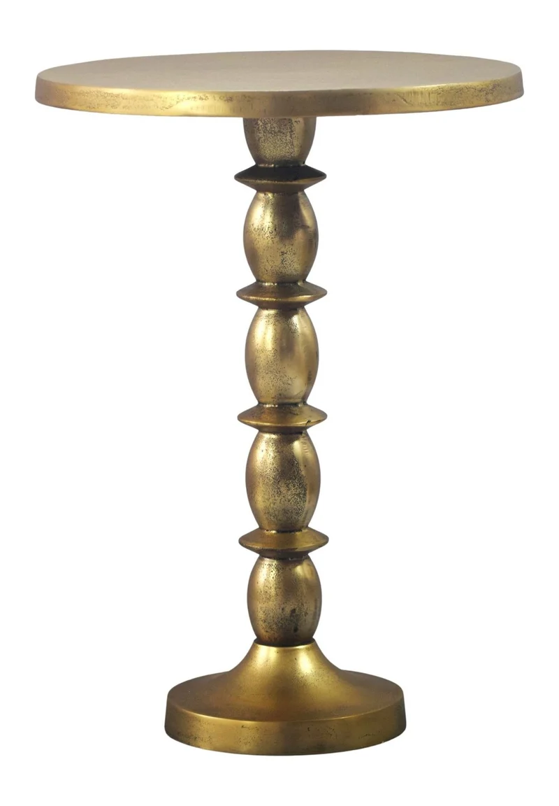 Beistelltisch Gold Aluminium 40 cm Raw-Finish für Wohnzimmer und Flur