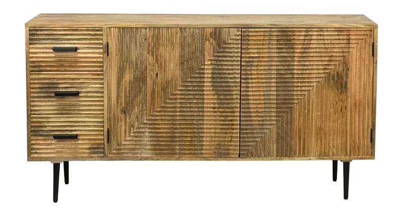Sideboard Mango Massivholz 160 cm mit Metallbeinen