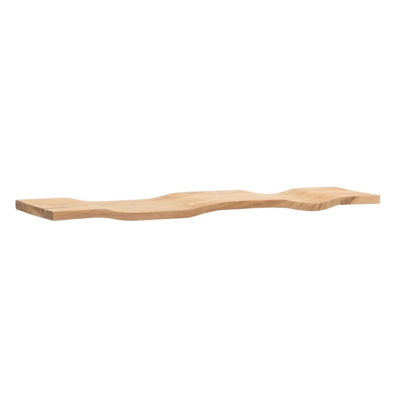 Wandregal Akazie Massivholz 120 cm Wellenform, Wohnling Echtholz
