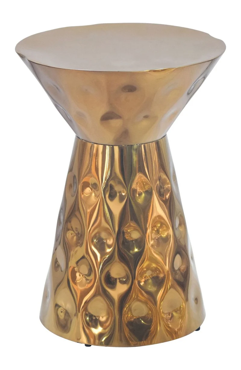Beistelltisch Aluminium Gold Rund im Sanduhr-Design von Wohnling