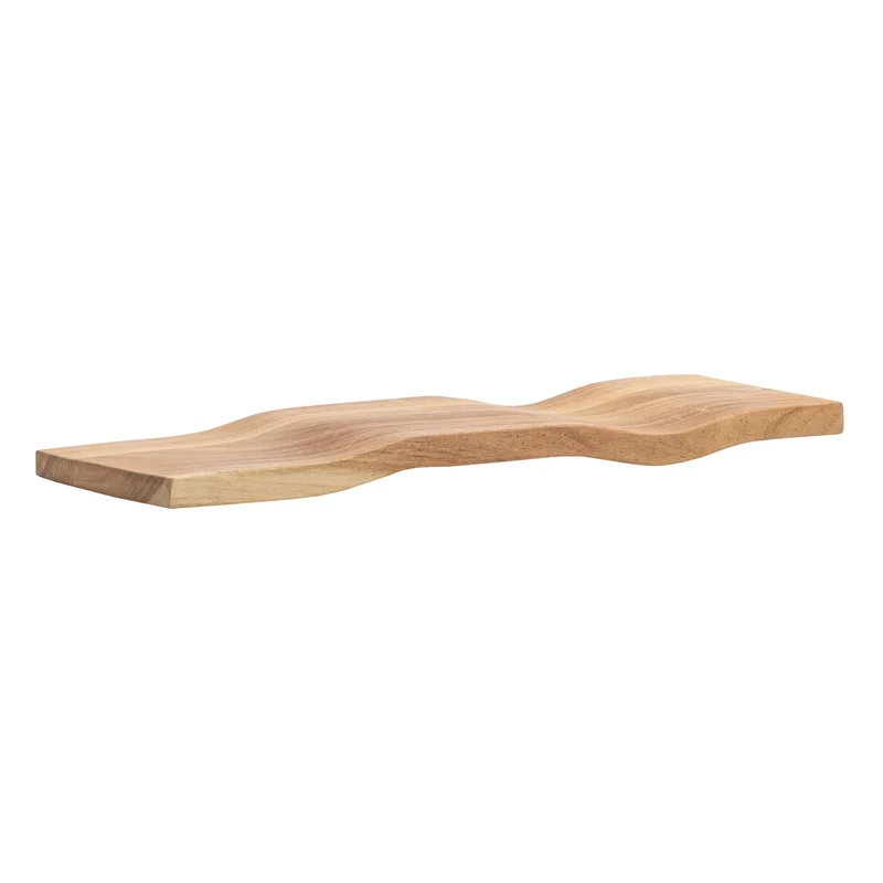 Wandregal Akazie 60 cm Wellendesign, Hängeregal aus Massivholz