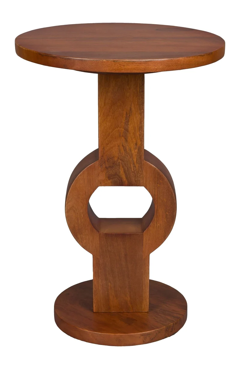 Beistelltisch Tondo aus Mangoholz im Vintage-Boho-Stil von Dutchbone