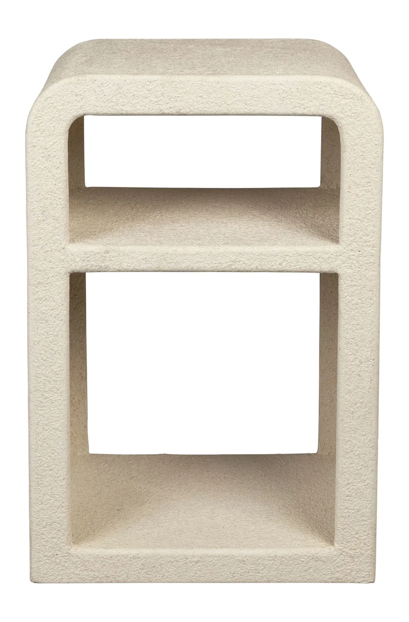 Beistelltisch Veda von Dutchbone aus recyceltem Marmor in Beige