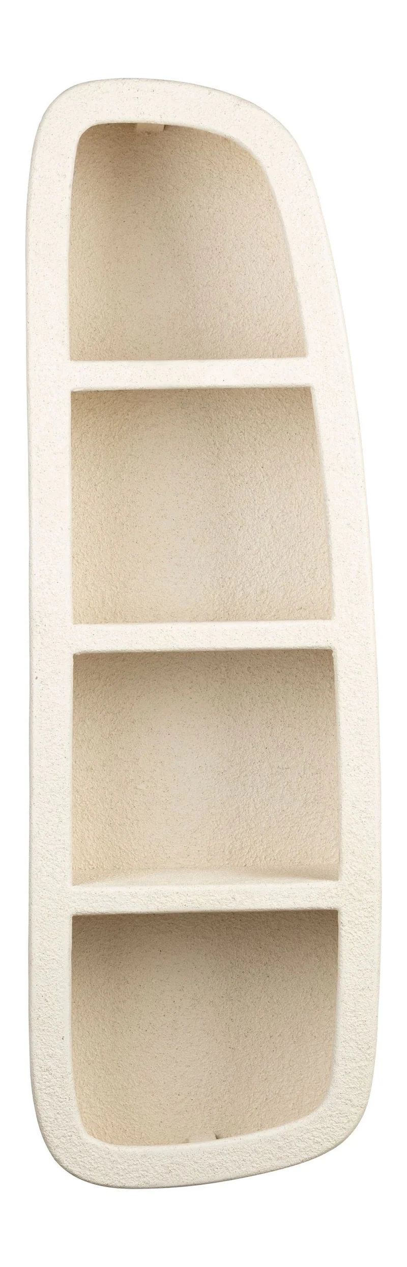Wandregal Veda mit 3 Ablagen aus recyceltem Marmor in Beige/Natur
