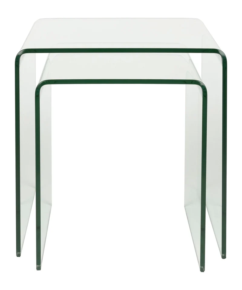 Beistelltisch Vetro 2er-Set aus Glas, Transparent von Dutchbone