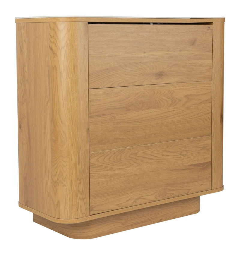Schrank Almira Oak mit 3 Schubladen aus Holz in Eiche-Optik