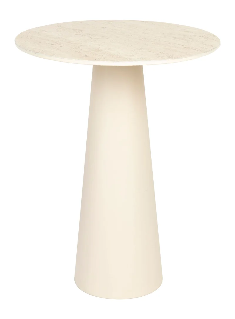 Beistelltisch Joya Low, Keramik-Tischplatte im Travertin-Look, Beige