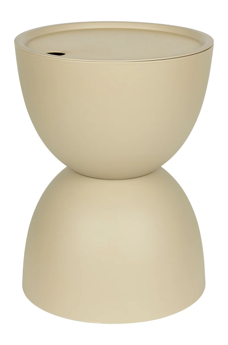 Beistelltisch Mara Beige mit abnehmbarer Tischplatte, wetterfest