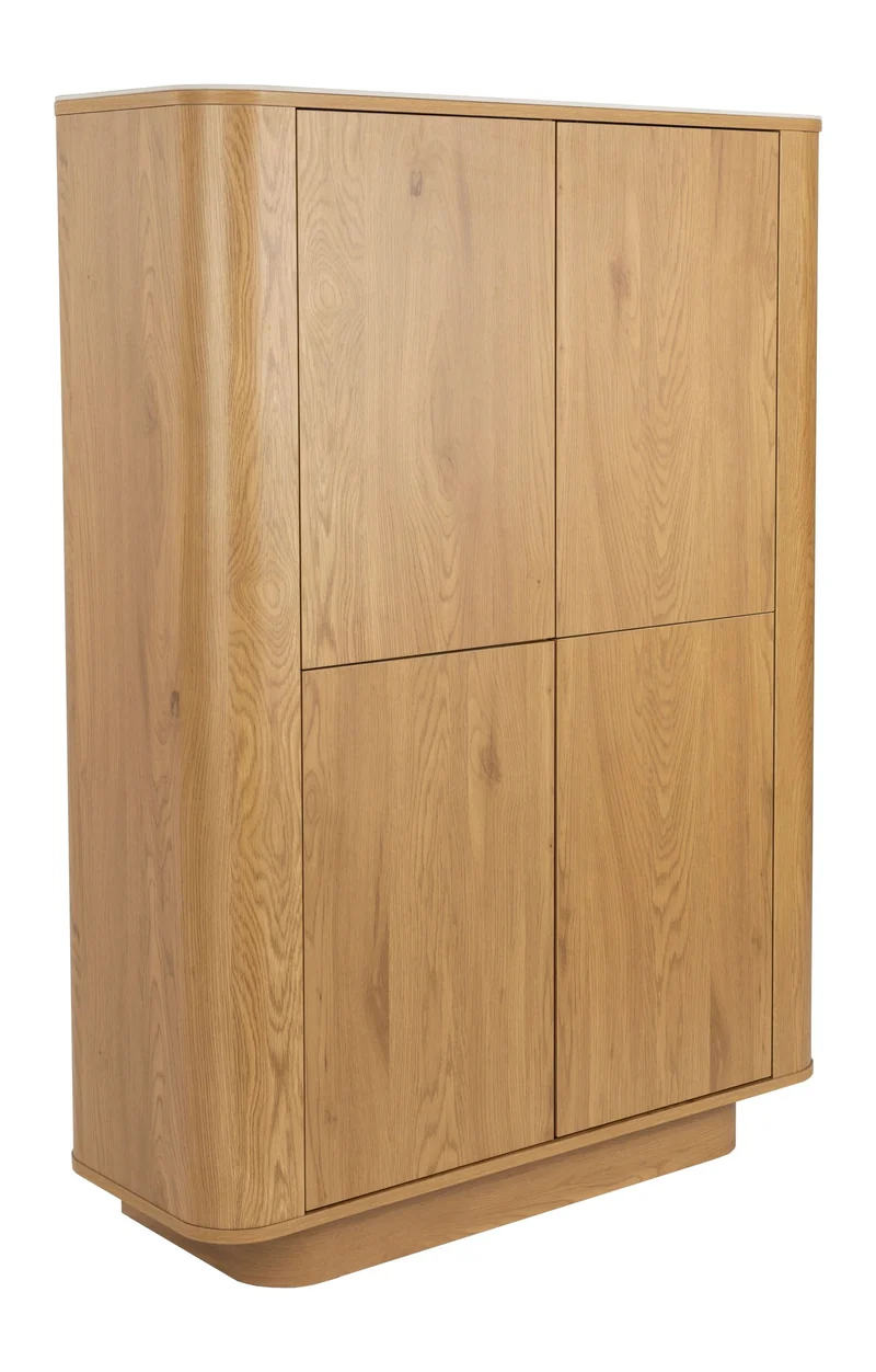 Schrank Almira Oak in Holzoptik mit Marmoroptik-Platte, 100 cm breit