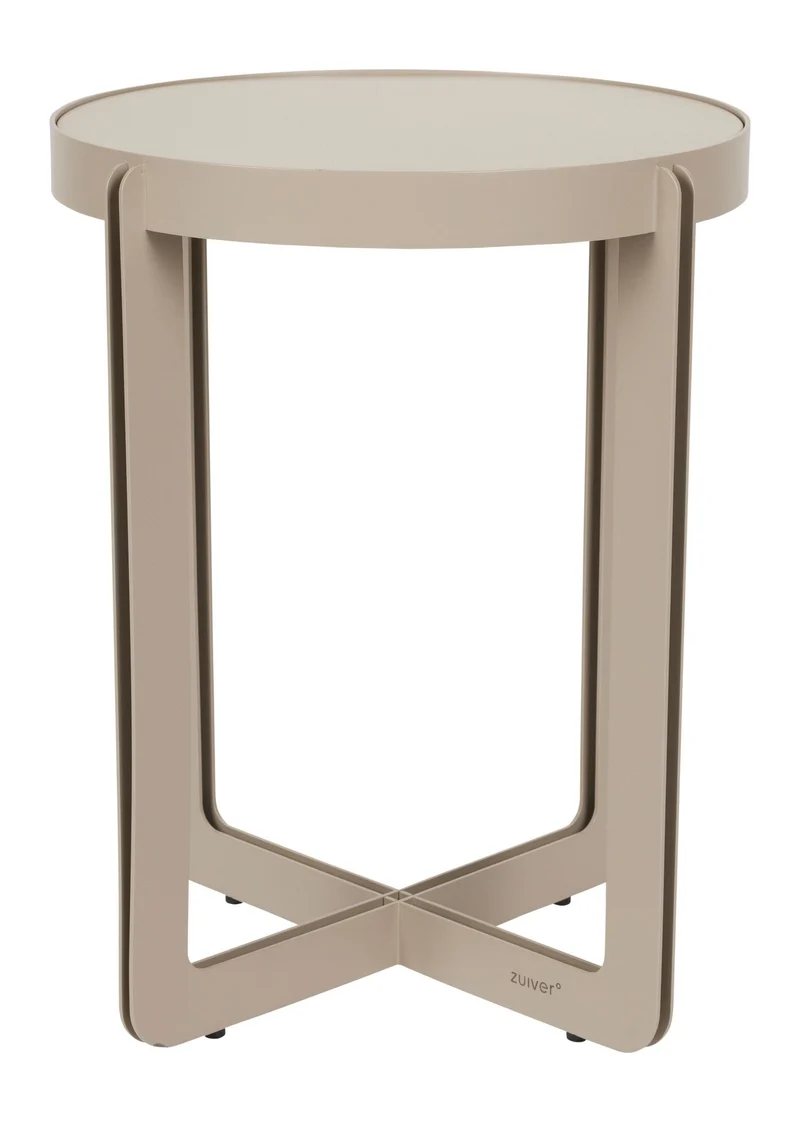 Beistelltisch Centre von Zuiver, Beige mit Stahlgestell und MDF-Platte