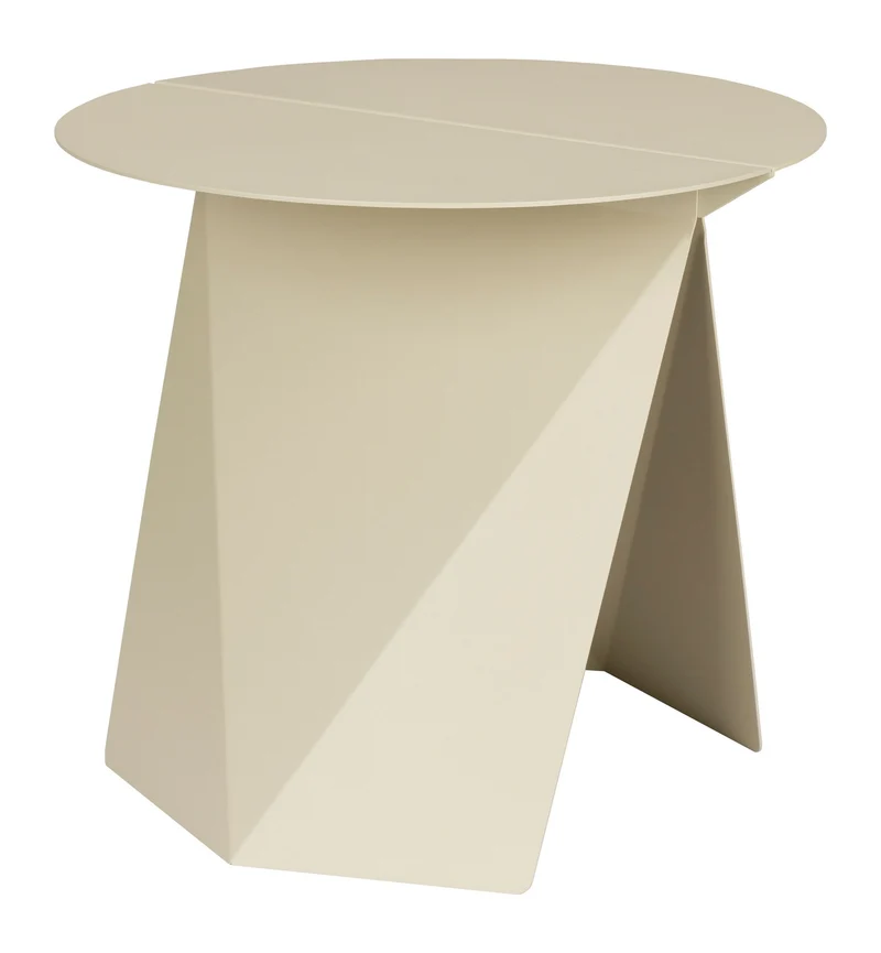 Beistelltisch Foldy Zuiver Beige aus Metall mit Origami-Design