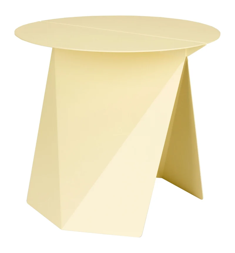 Beistelltisch Foldy Zuiver in Gelb mit Origami-Design aus Stahl