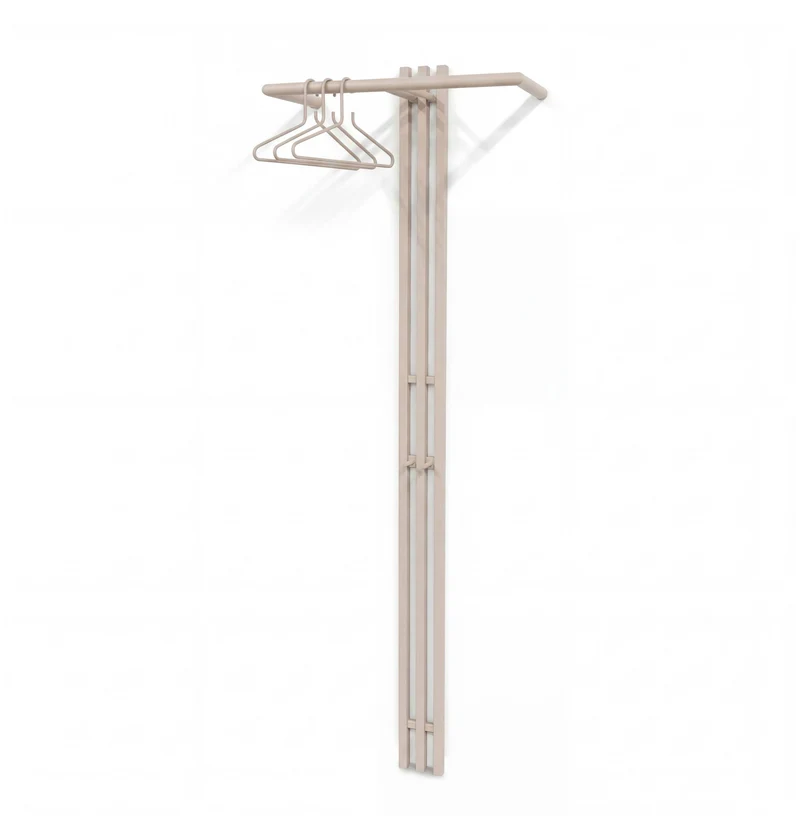 Design Garderobe SENZA 5 Silky Taupe beschichtet Wandgarderobe Spinder