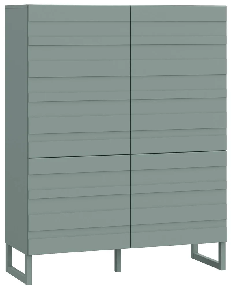 Highboard BRETANIA mit 4 Türen Weiß oder Salbei von Forte