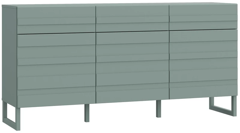 Sideboard BRETANIA mit 3 Türen 3 Schubladen Weiß oder Salbei, von Forte