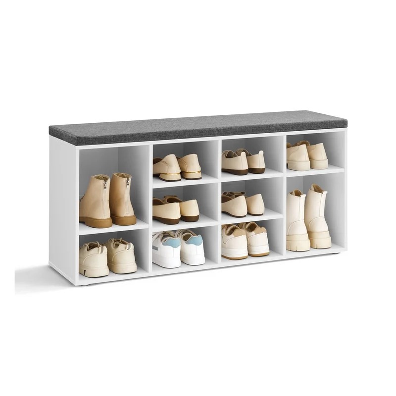 Schuhbank mit Polsterung und 10 Fächern