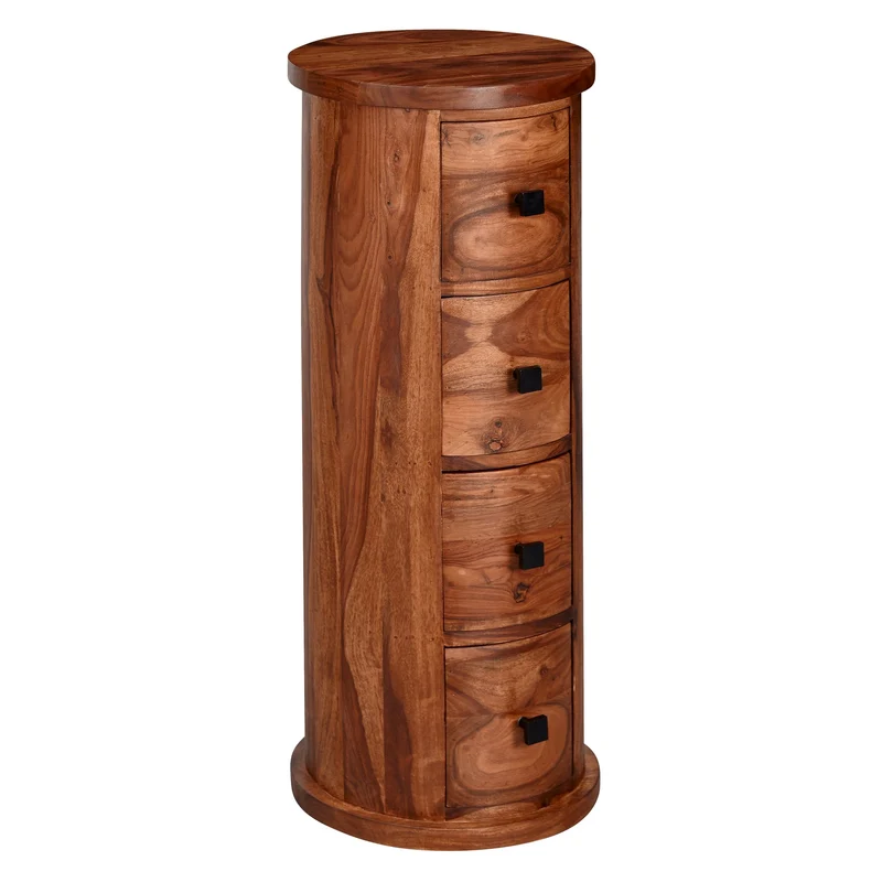 Sideboard Sheesham Massivholz 35x85x35cm 4 Schubladen Beistellschrank