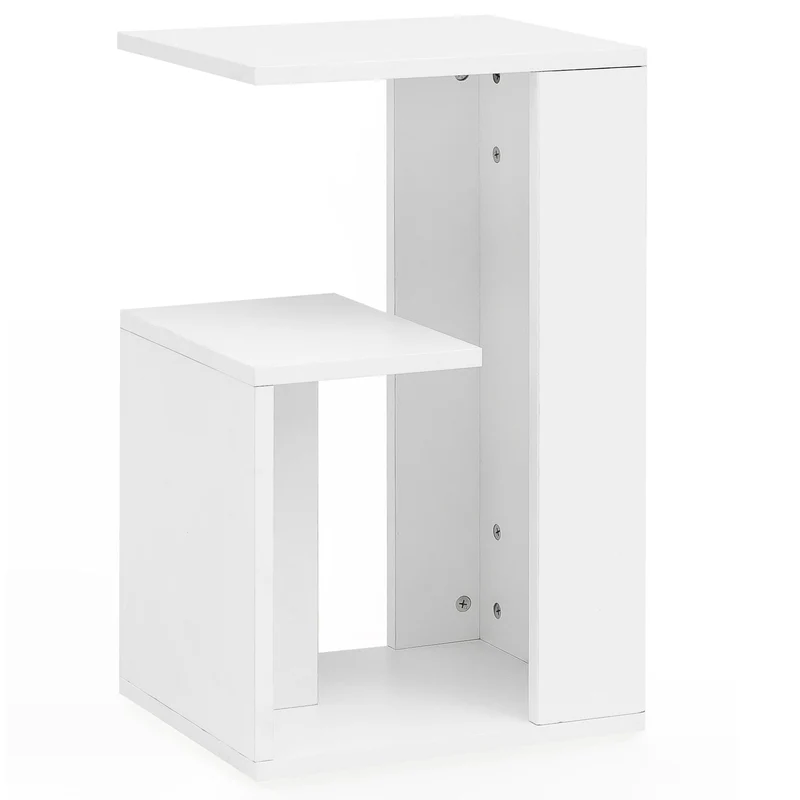 Beistelltisch WL5.696 35x29,5x60cm Holz Weiß modern eckig Wohnzimmer