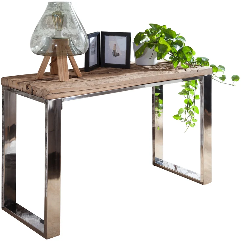 Konsolentisch 115x76x46cm Akazie Massivholz Natur Industrial Style