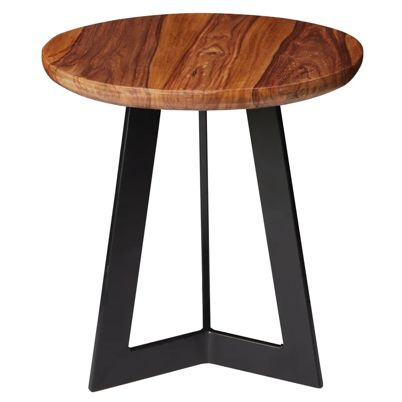 Beistelltisch WL5.665 Sheesham Holz Metall Industrial Style 35x37x35cm