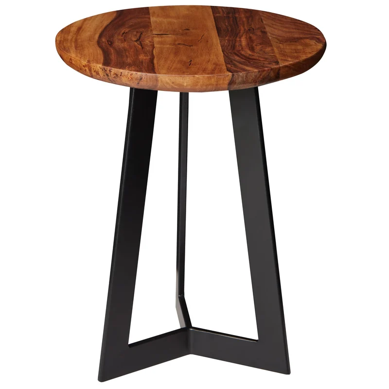 Beistelltisch WL5.664 Sheesham Holz Metall Industrial Style 35x45x35cm