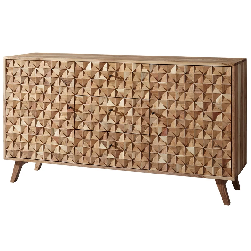 Sideboard REWA 140x78,5x40cm Akazie Massivholz Landhaus Braun