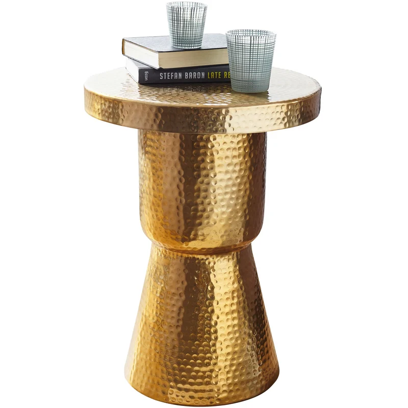 Beistelltisch Aluminium Gold 43x59x43cm orientalisch modern rund