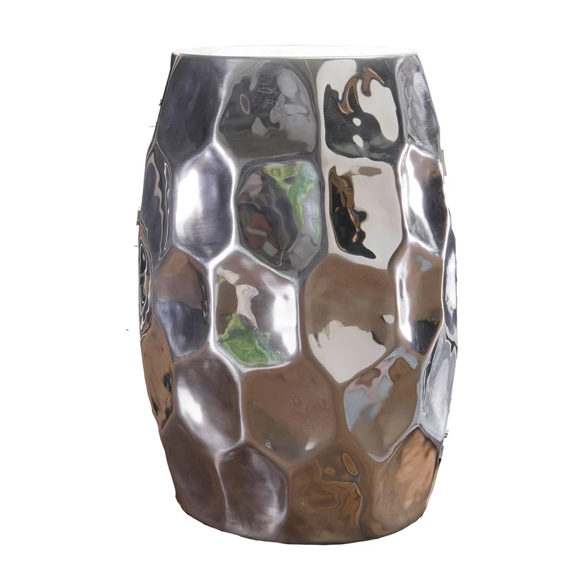 Beistelltisch Aluminium Silber 30x47x30cm orientalisch rund modern