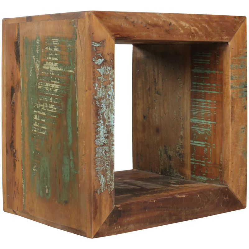 Beistelltisch Kalkutta Massivholz Cube 45x45x35cm mit Ablage Wohnzimmer