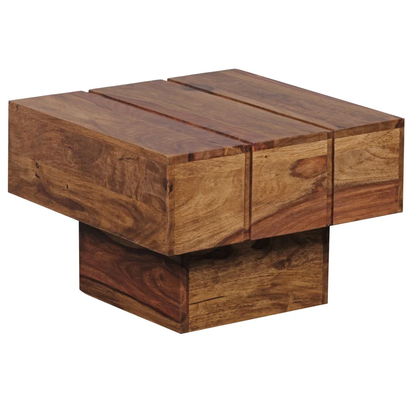Beistelltisch Sheesham Massivholz 44x44x30cm Landhaus Cube quadratisch