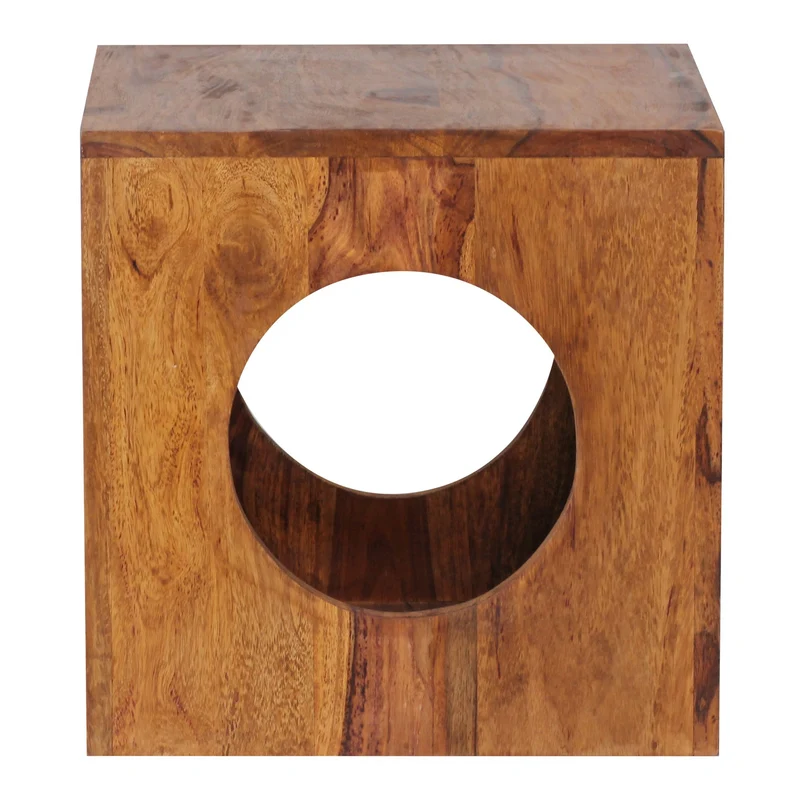 Beistelltisch Mumbai Sheesham Massivholz 35x35x35cm Würfel Stauraum