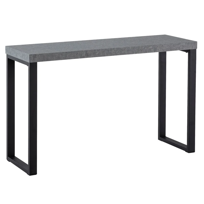 Konsolentisch Beton-Optik Schwarz 120x40x76cm Metallbeine Flur