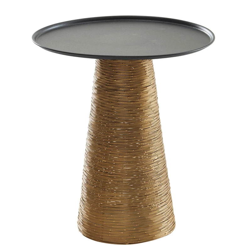 Beistelltisch Gold Schwarz 40x40x45cm Aluminium Rund Modern Hoch