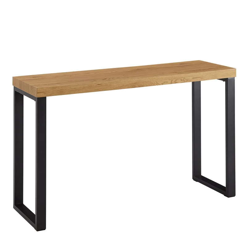 Konsolentisch Eiche-Dekor Schwarz 120x39x75,5cm Metallbeine Flur