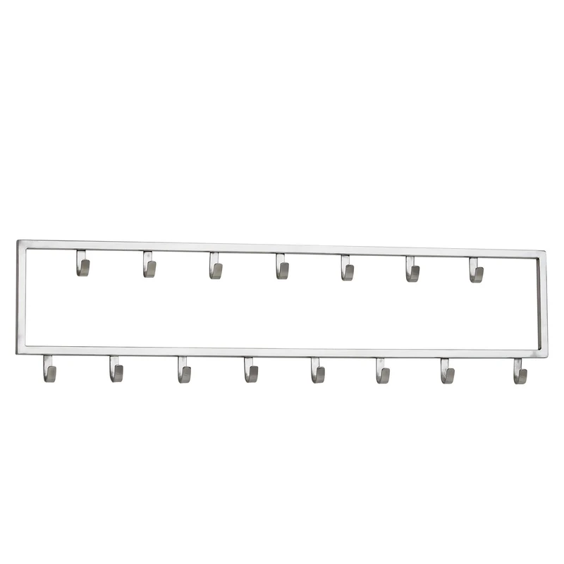Wandgarderobe Stahl Silber 80x20x4cm Hakenleiste Design Flur