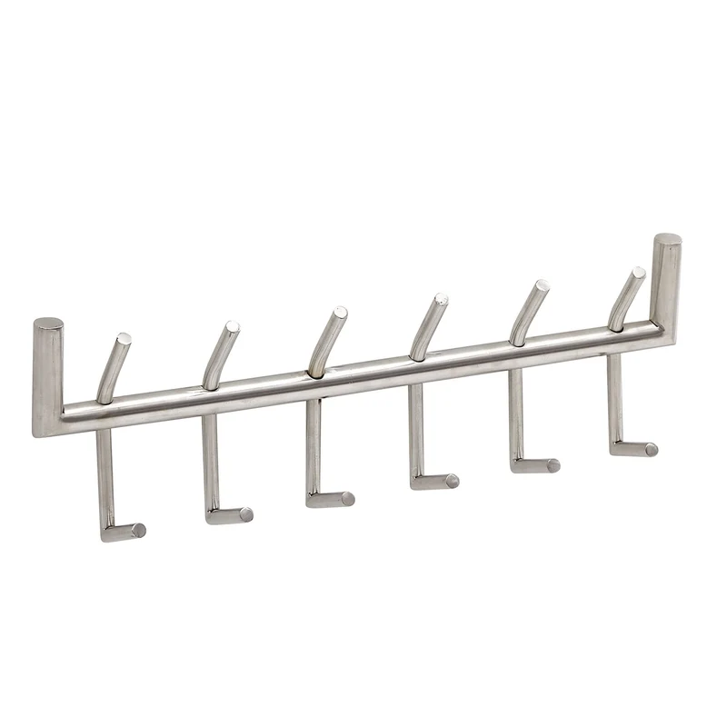 Wandgarderobe Stahl Silber 60x19x10cm Hakenleiste Flur Design