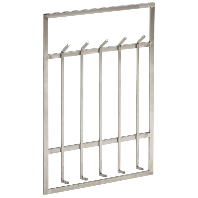 Wandgarderobe Stahl Silber 60x100cm Hakenleiste Flur Design