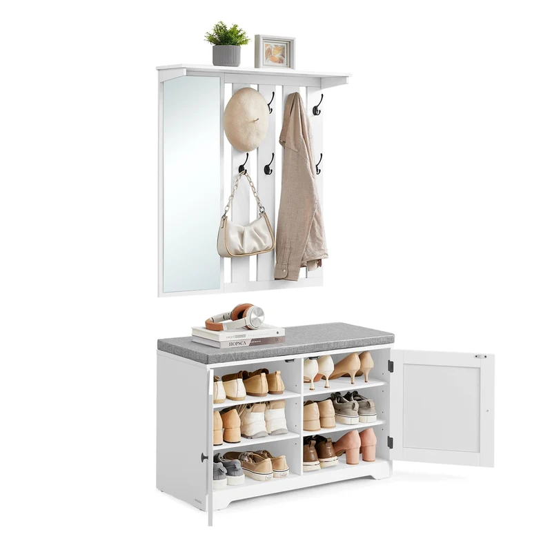 Schuhbank Wandgarderobe Set